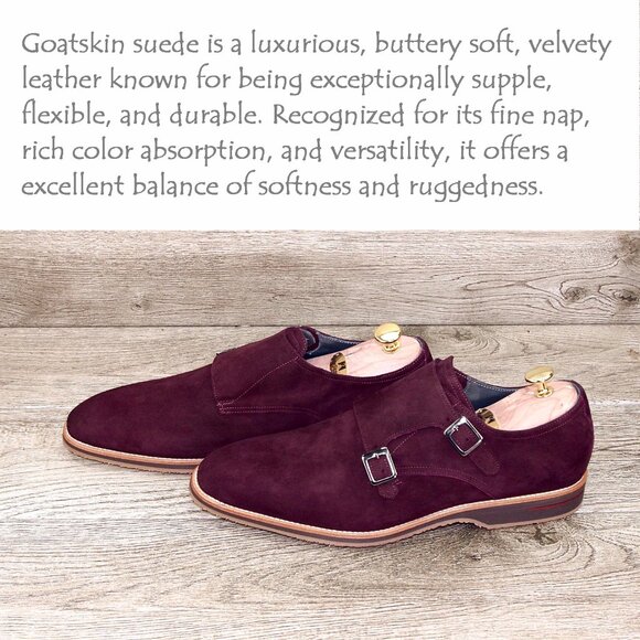 * NIB * $495 Nordstrom ZELLI Italia 10.5 M Bordo Goatskin Suede * add $15 Trees main image 4